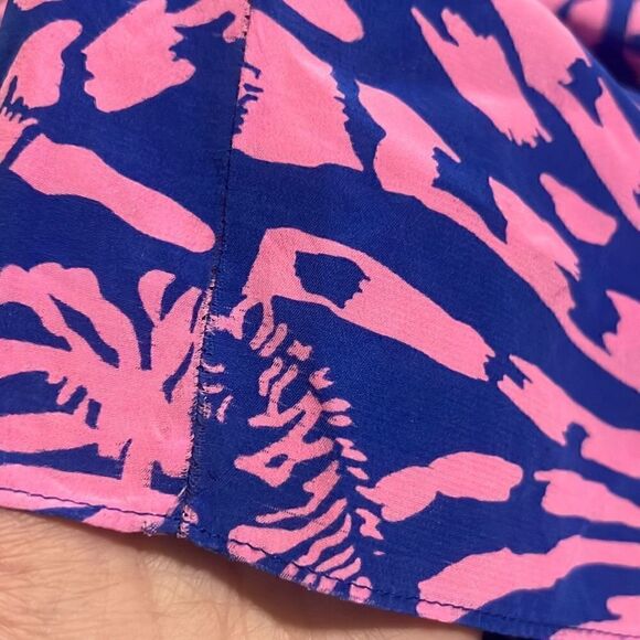 Lilly Pulitzer Rollin in the Grass Betty Dress Sleeveless Silk Zebra XS X-Small - Picture 8 of 9